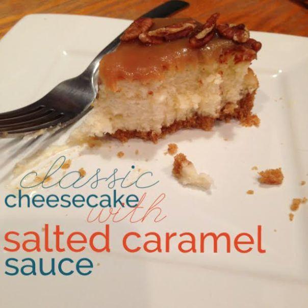 cheesecake with salted caramel sauce