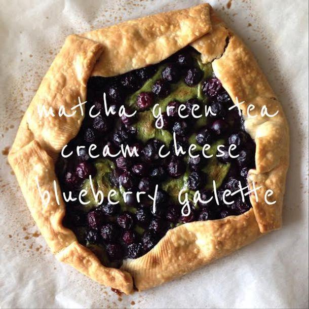 matcha green tea cream cheese blueberry galette