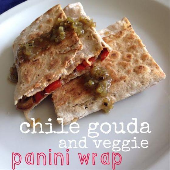 three-chile gouda and veggie panini wrap