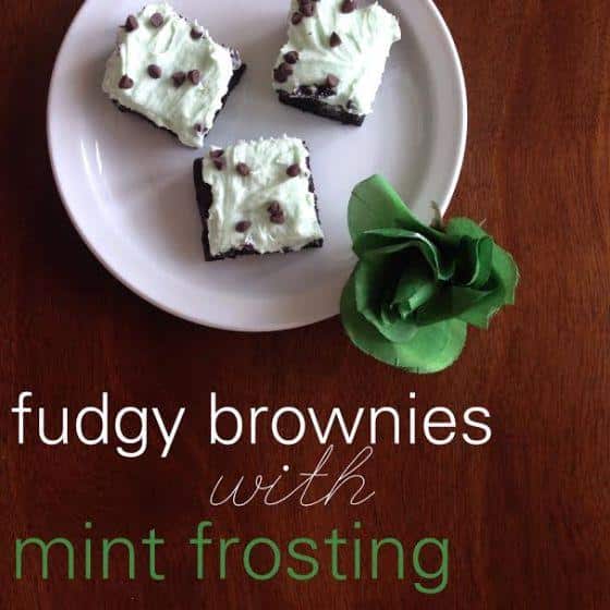 fudgy brownies with mint frosting