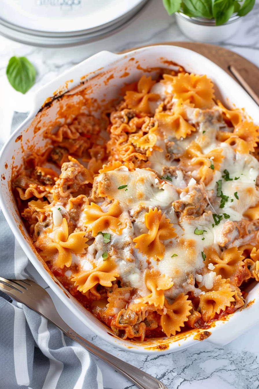 Easy Bow Tie Pasta Lasagna