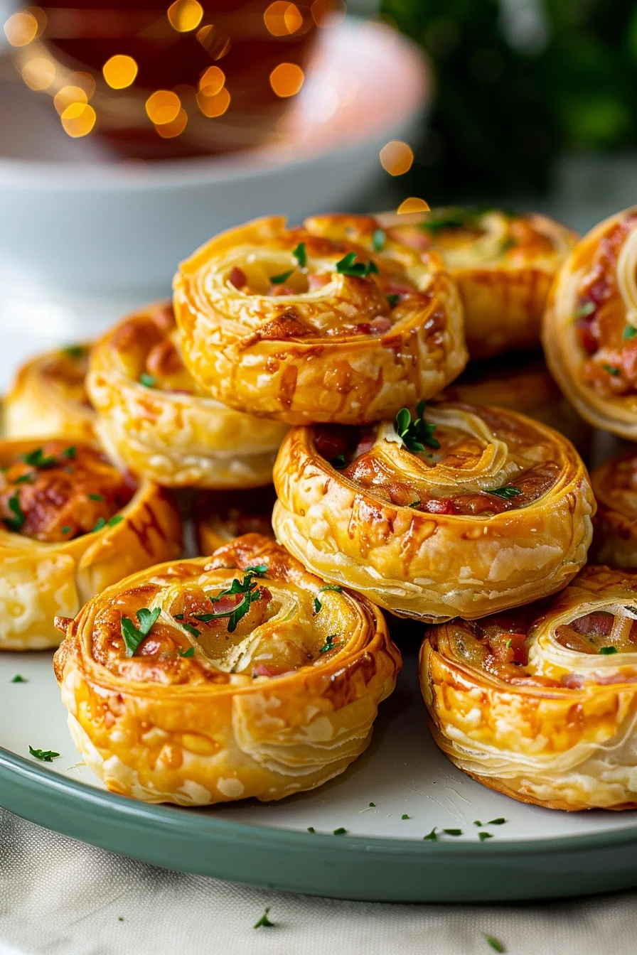 Ham and cheese pastry pinwheels