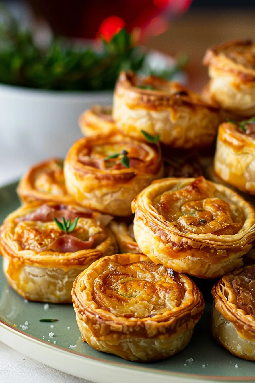 Ham and cheese pastry pinwheels
