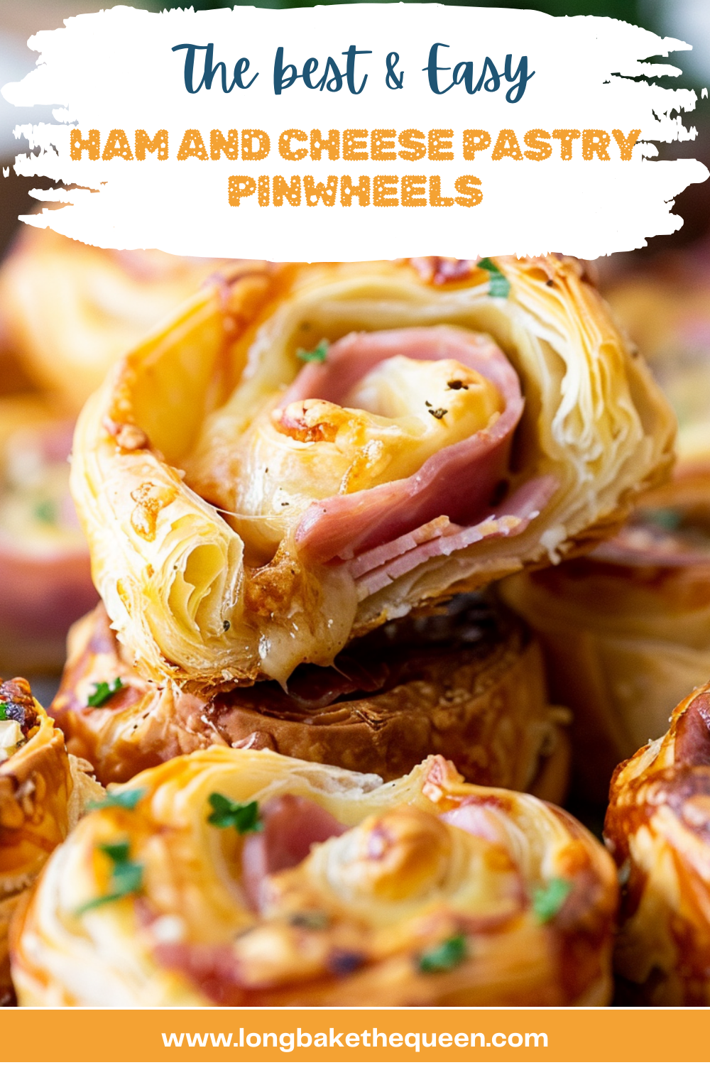 Ham and cheese pastry pinwheels