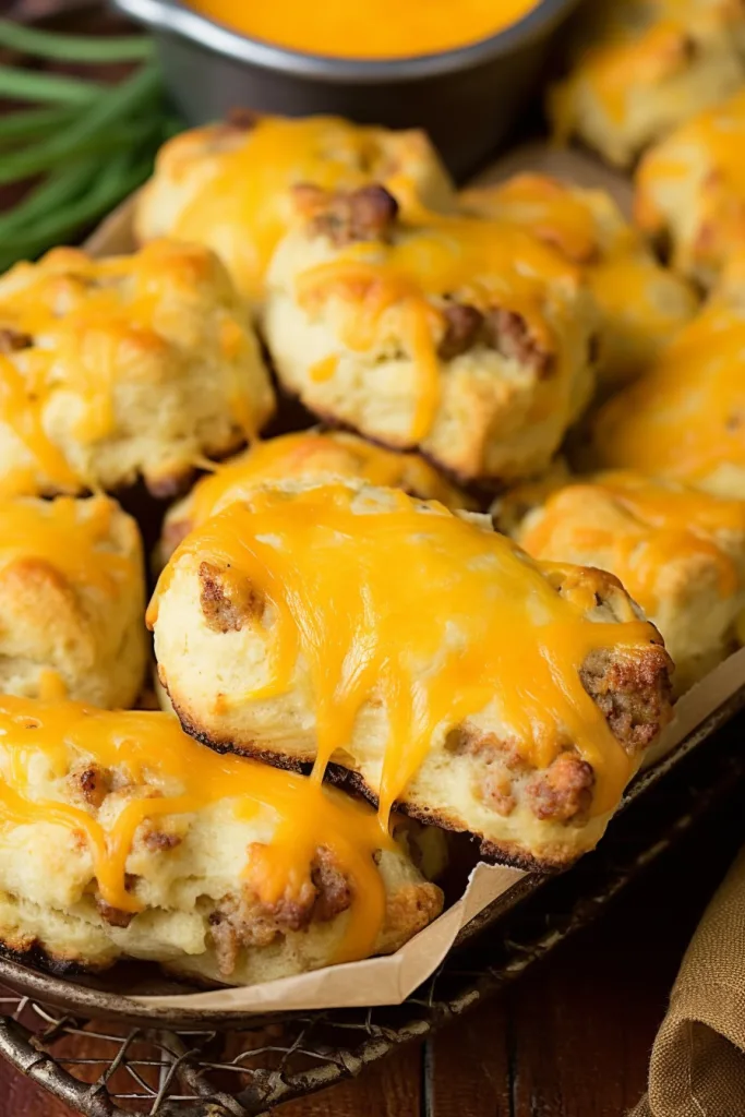 Homemade Sausage Cheddar Biscuits
