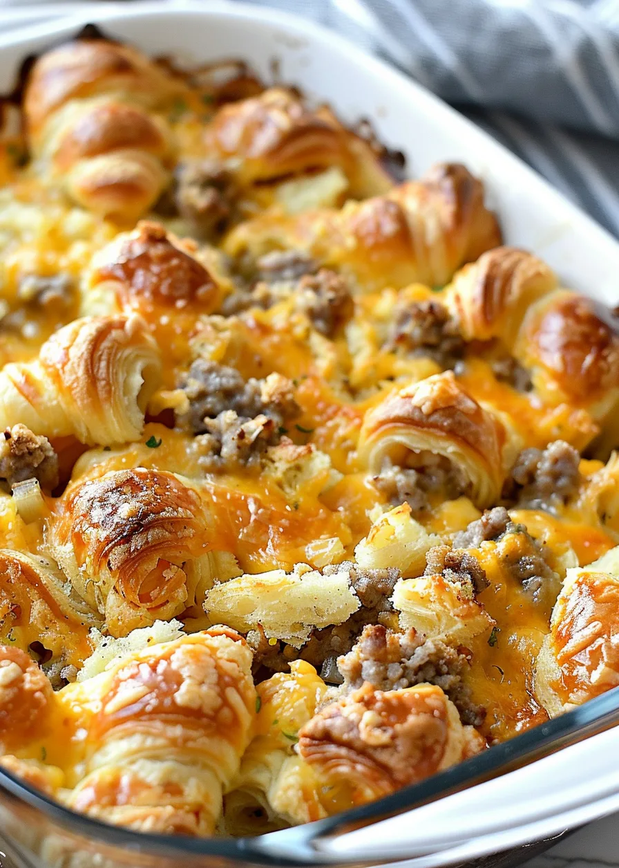 Overnight Croissant Breakfast Casserole