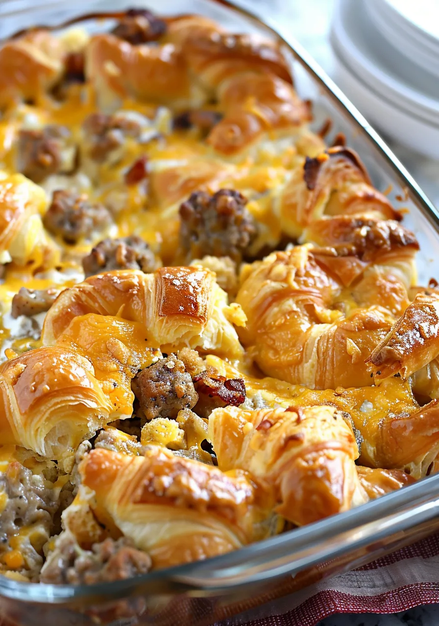 Overnight Croissant Breakfast Casserole
