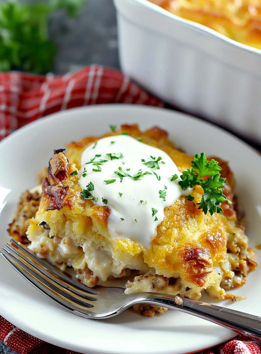 Overnight Croissant Breakfast Casserole