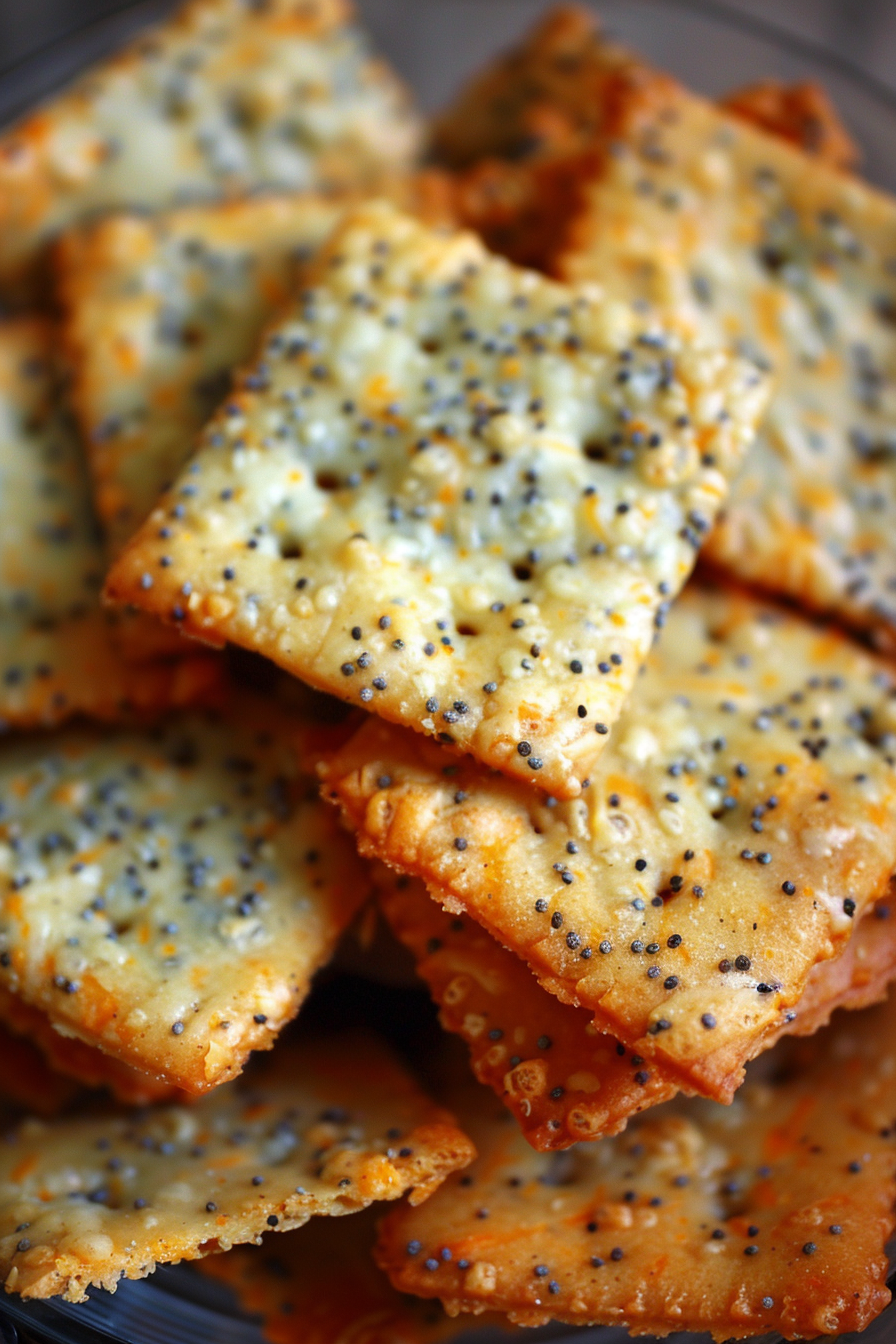 Parmesan-Cheddar Crackers with Poppy Seeds