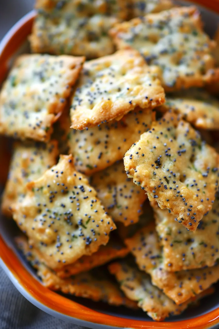 Parmesan-Cheddar Crackers with Poppy Seeds