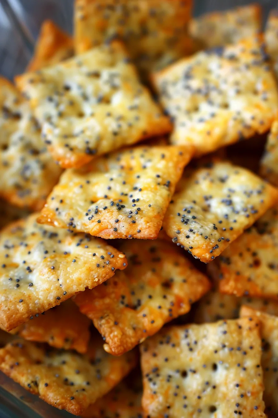 Parmesan-Cheddar Crackers with Poppy Seeds