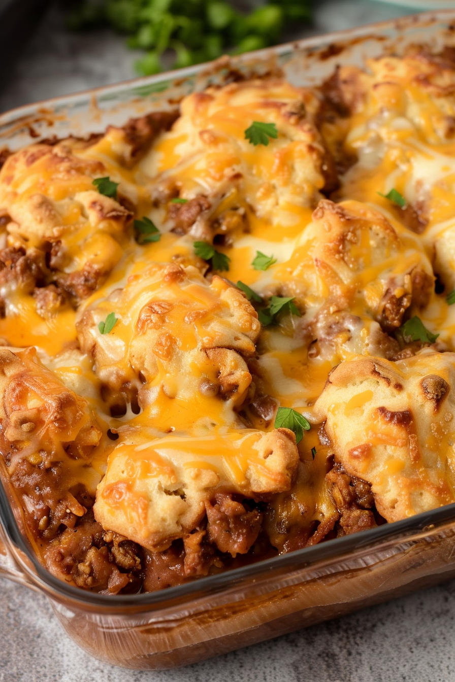 Sloppy Joe Biscuit Casserole