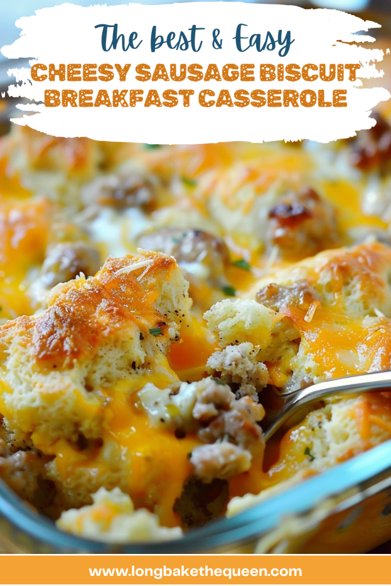 Cheesy Sausage Biscuit Breakfast Casserole