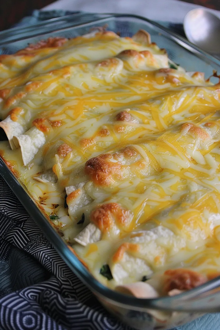 Cheesy Spinach Enchilada Casserole