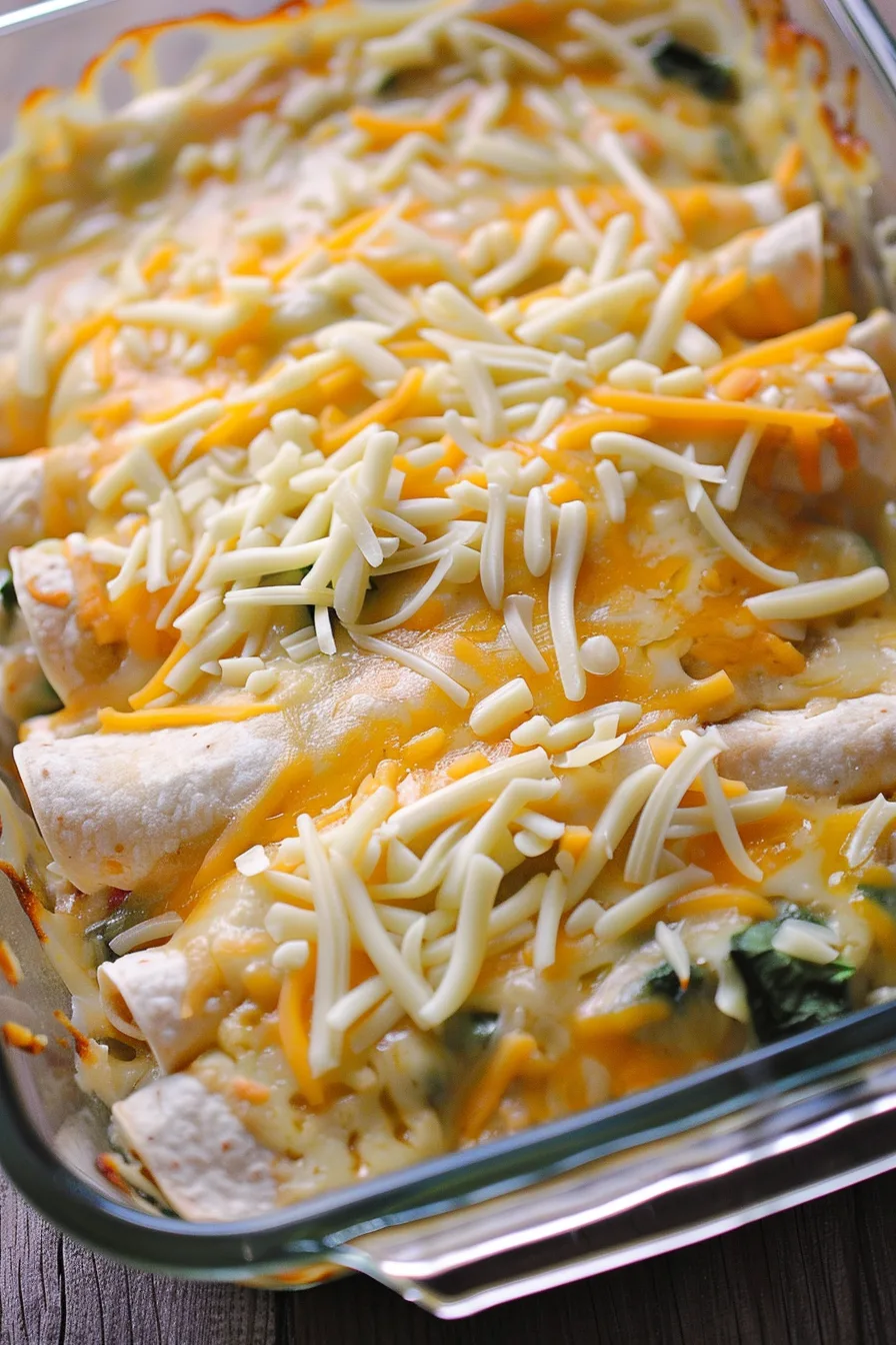 Cheesy Spinach Enchilada Casserole