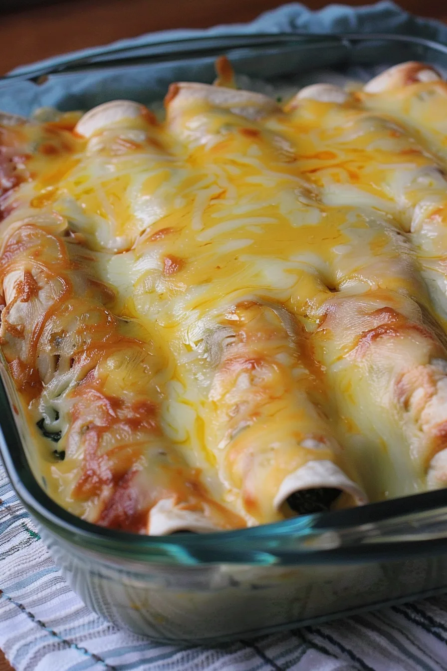 Cheesy Spinach Enchilada Casserole