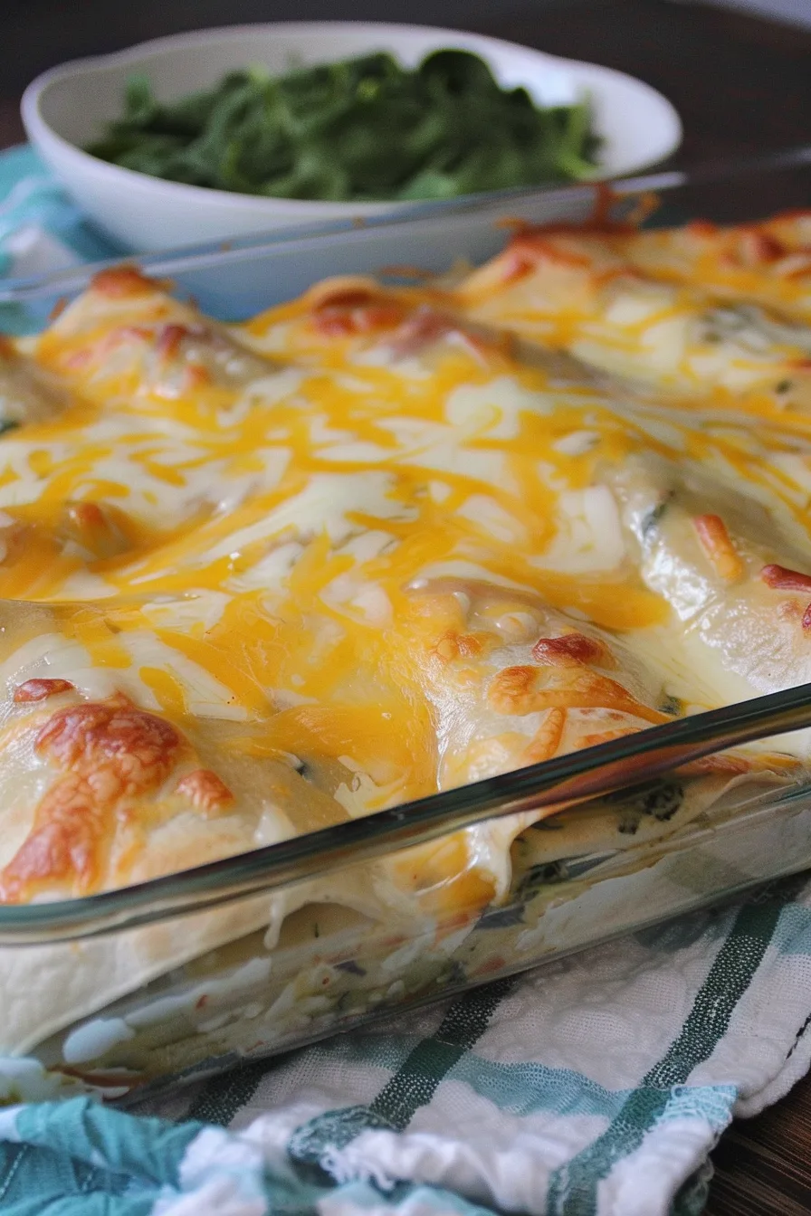Cheesy Spinach Enchilada Casserole