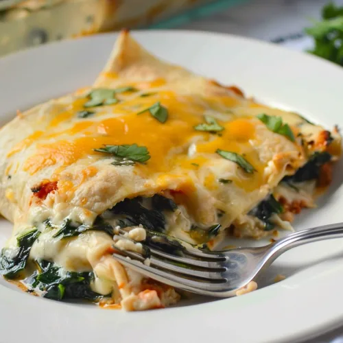 Cheesy Spinach Enchilada Casserole