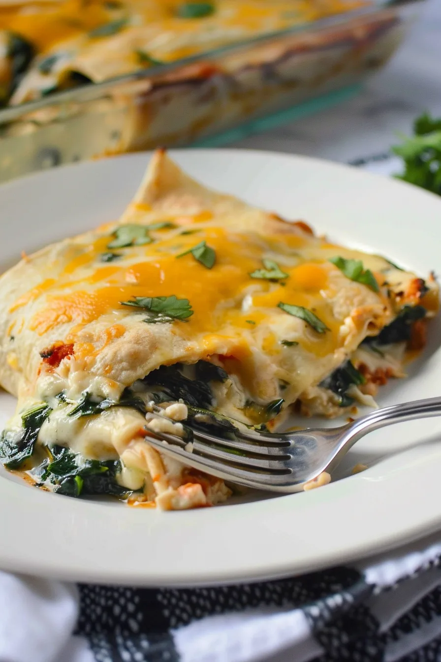 Cheesy Spinach Enchilada Casserole