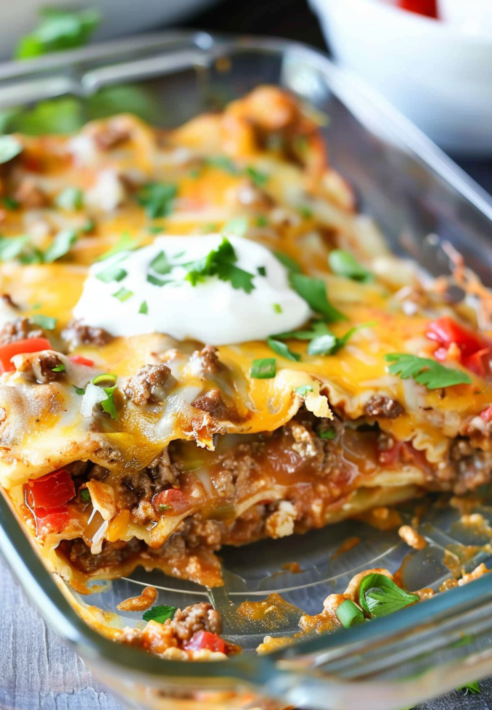 Cheesy Taco Lasagna Bake