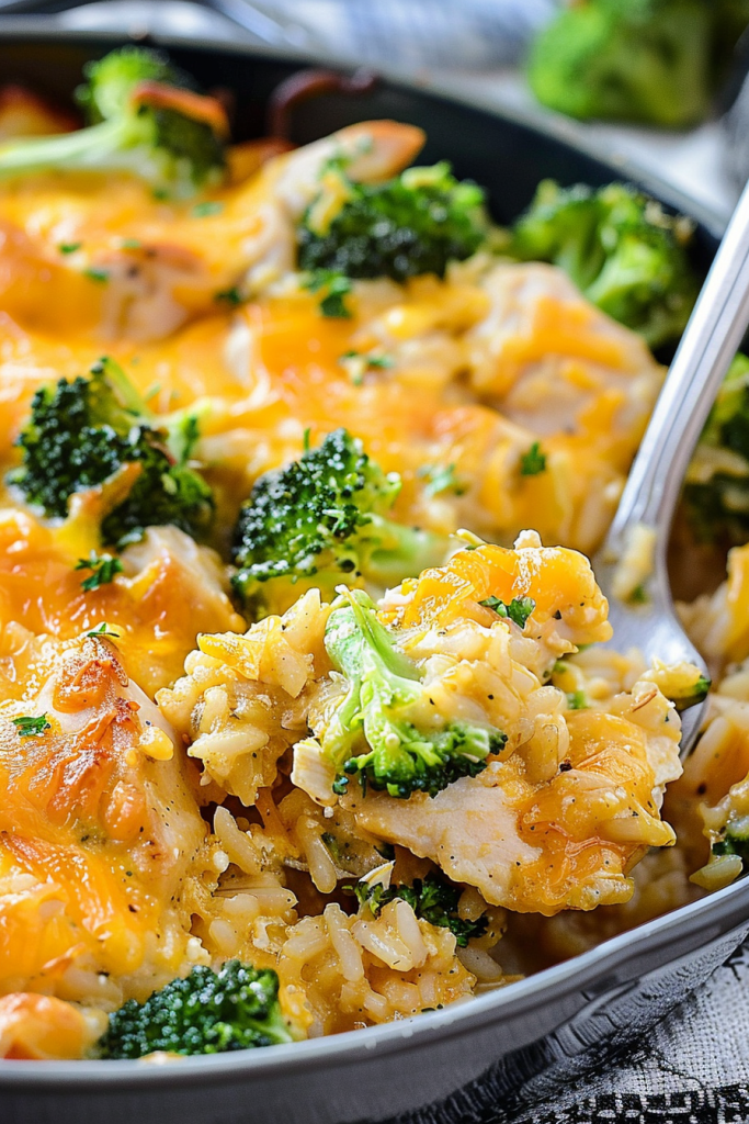 Creamy Broccoli Cheddar Chicken Casserole