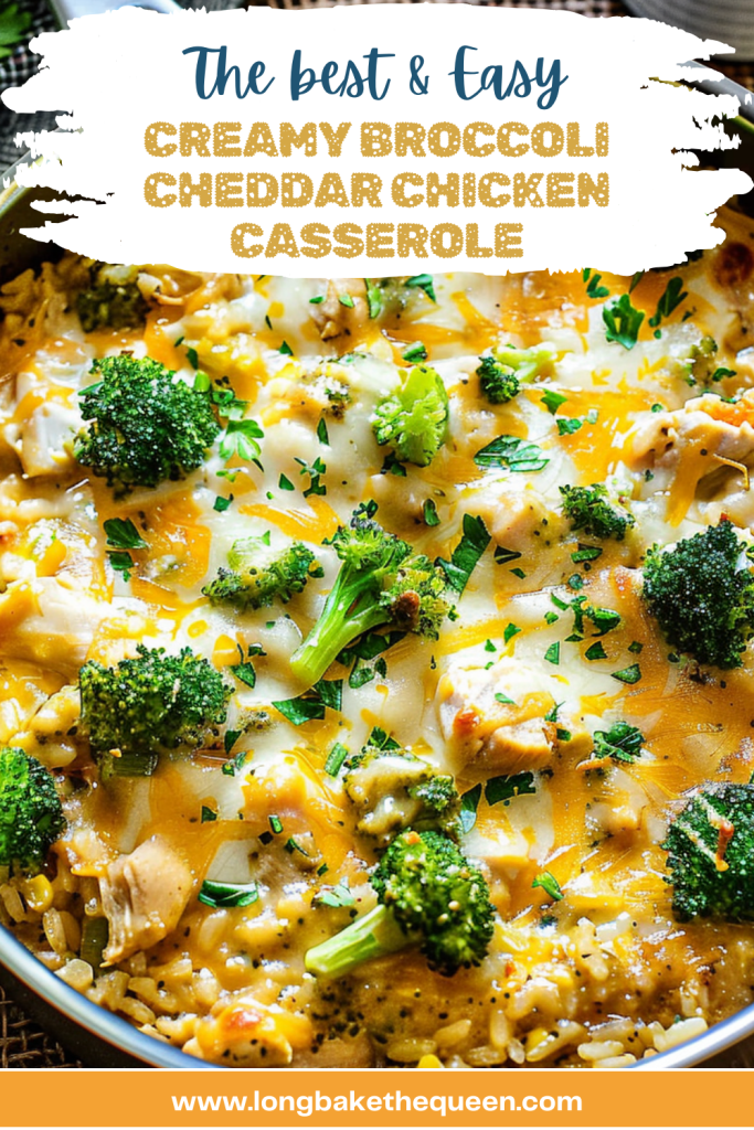 Creamy Broccoli Cheddar Chicken Casserole