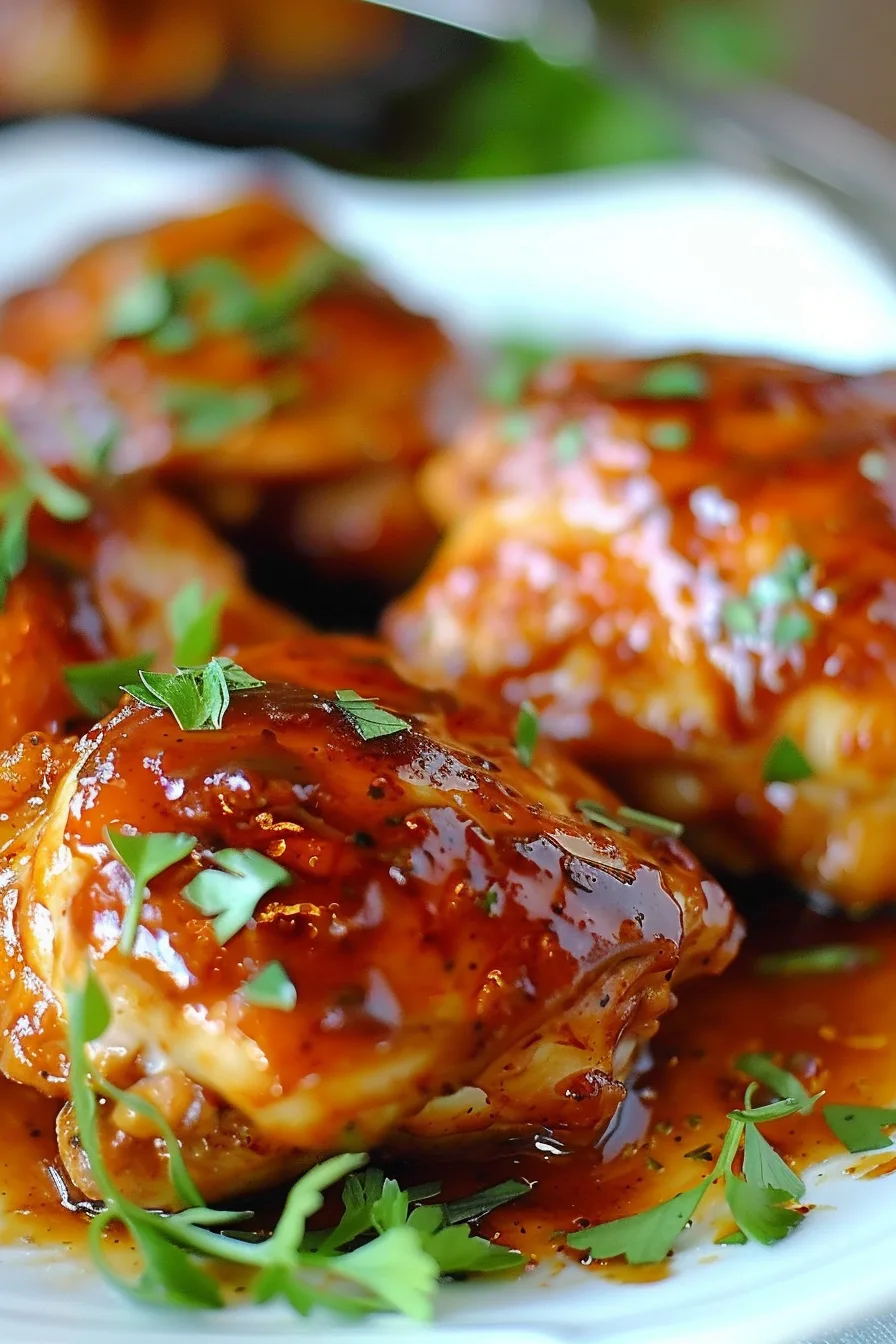 Easy BBQ Boneless Chicken Thighs in the Crock Pot