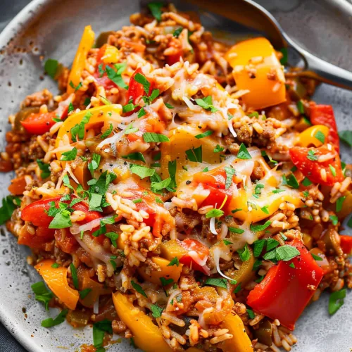Easy Stuffed Bell Pepper Casserole