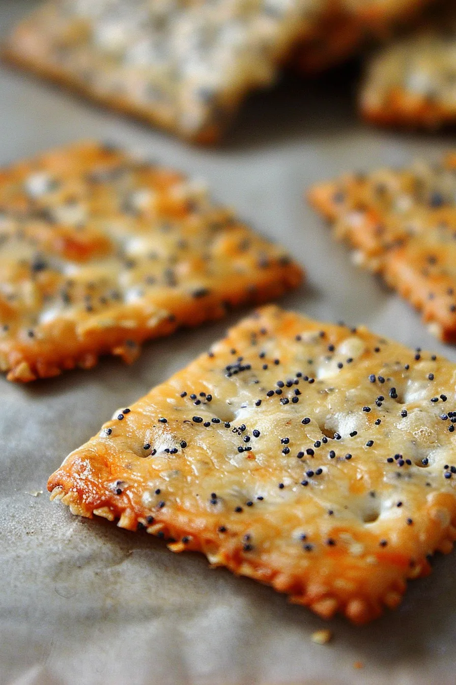 Parmesan-Cheddar Crackers with Poppy Seeds