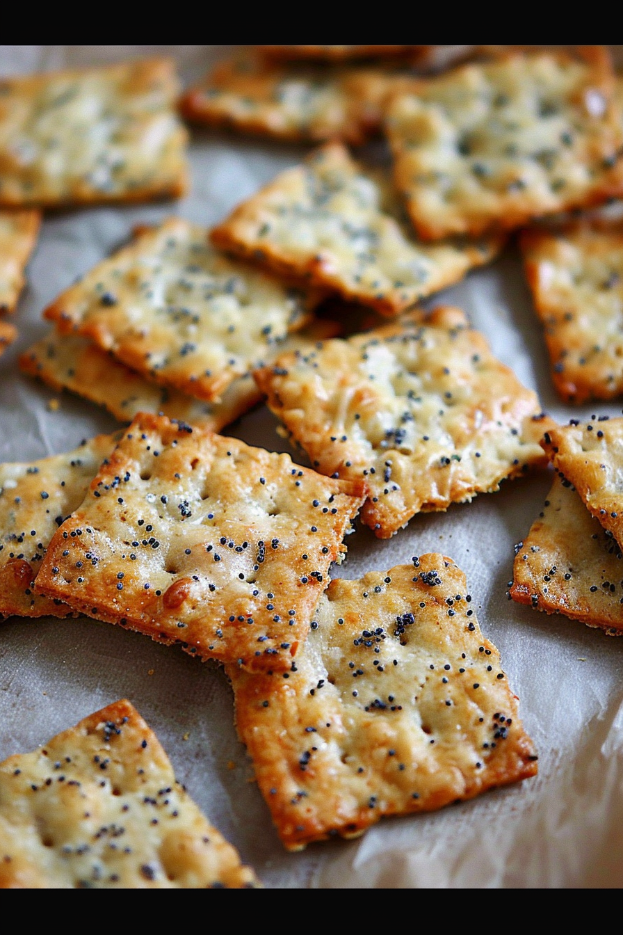 Parmesan-Cheddar Crackers with Poppy Seeds