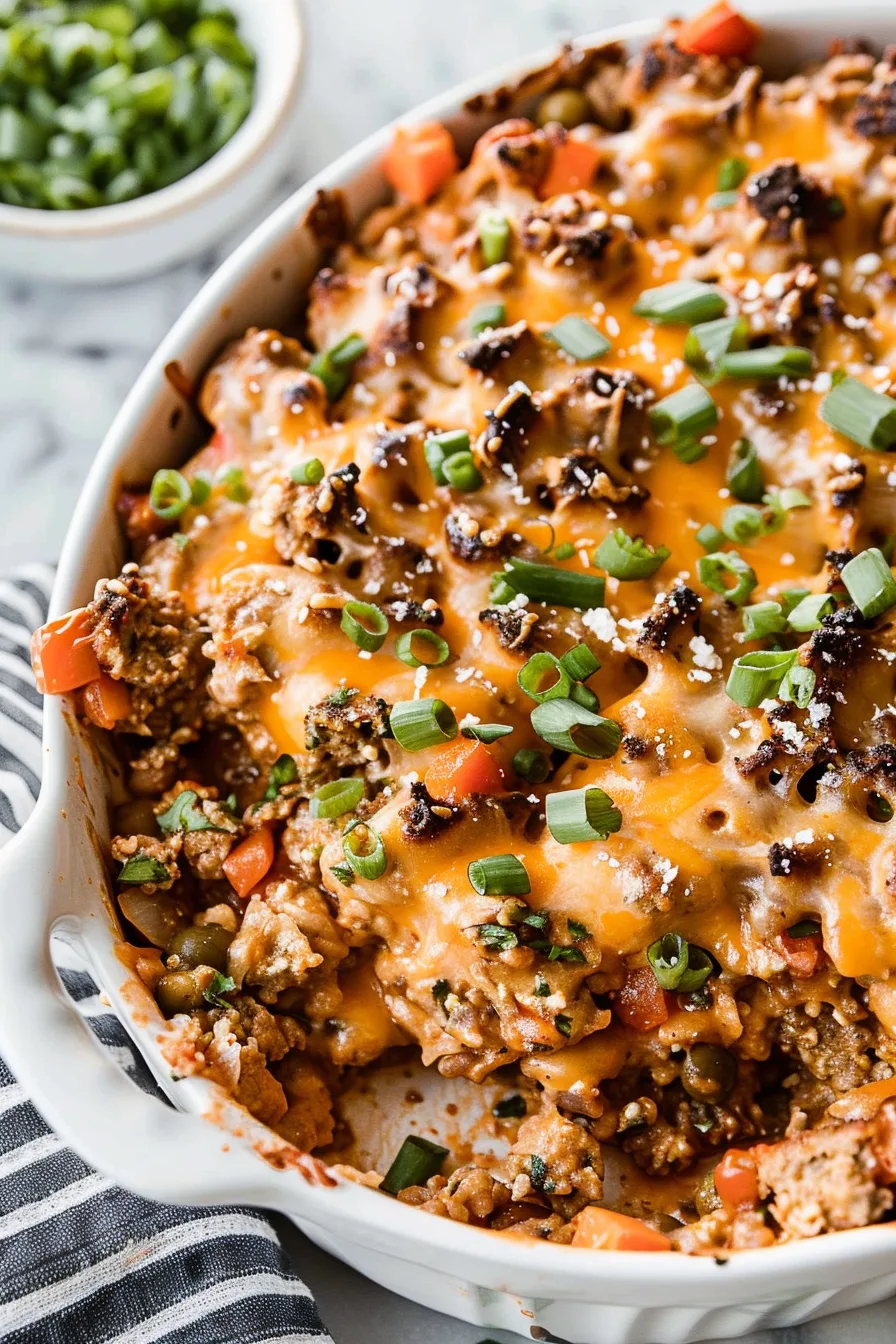Savory Hamburger Noodle Casserole