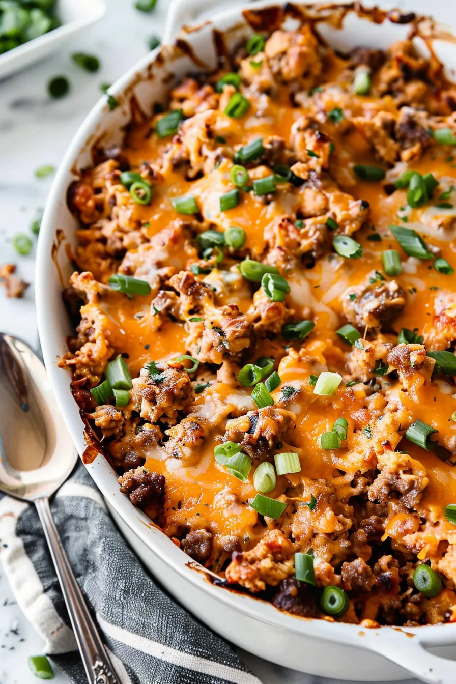 Savory Hamburger Noodle Casserole