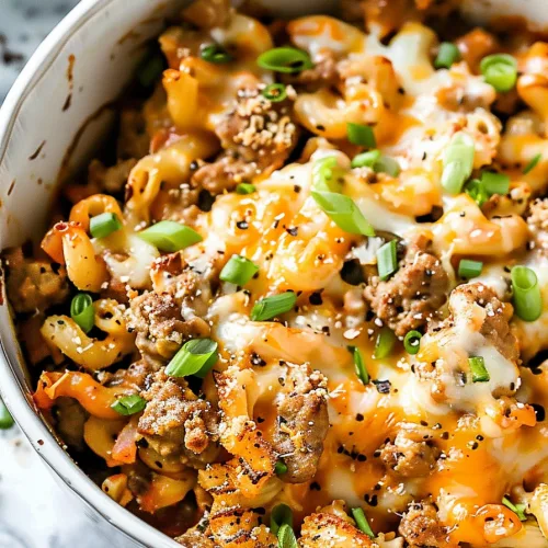 Savory Hamburger Noodle Casserole
