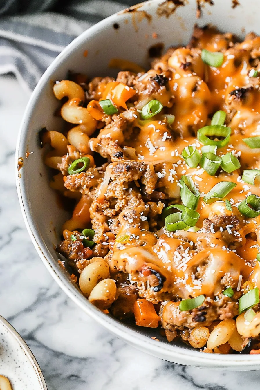 Savory Hamburger Noodle Casserole