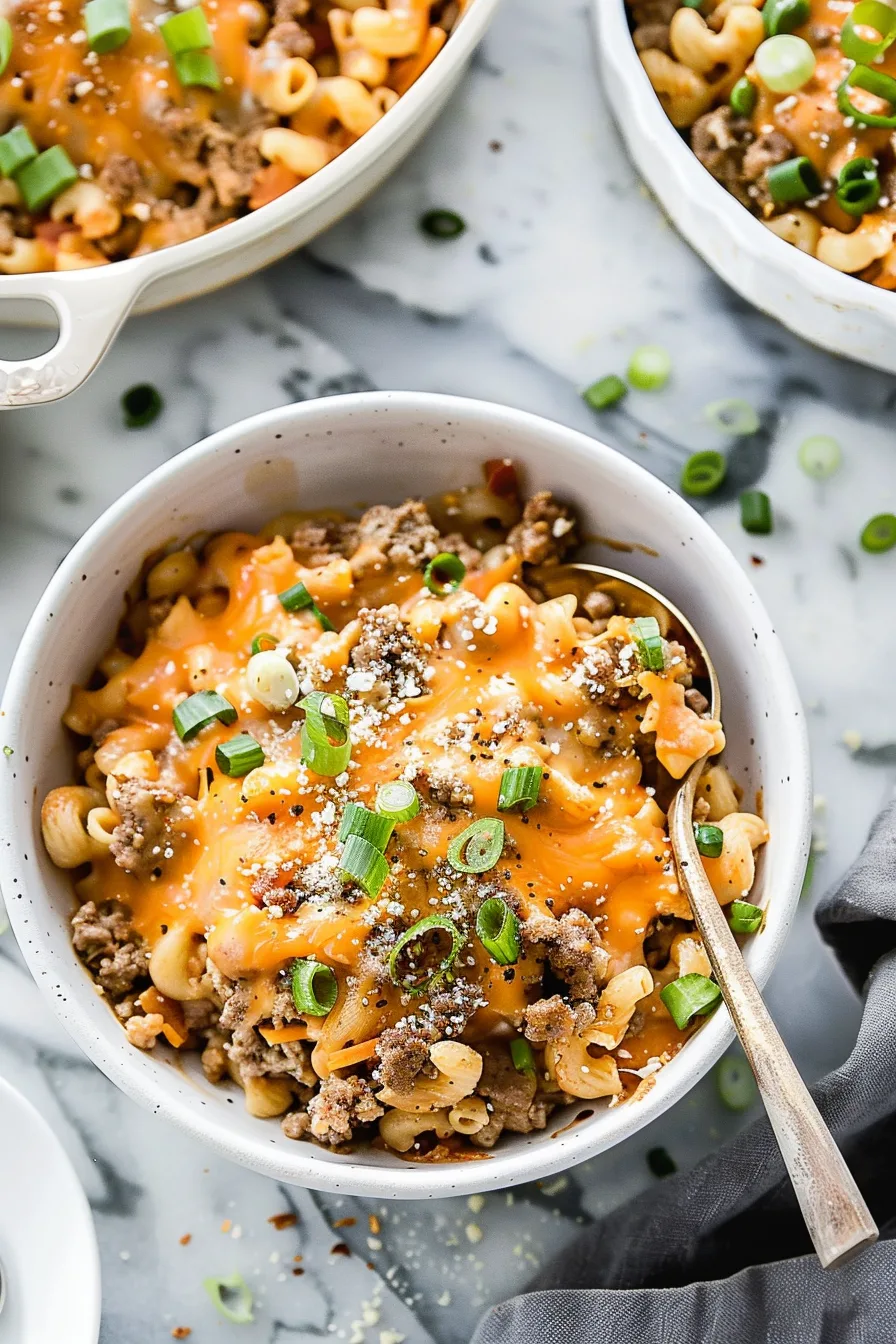 Savory Hamburger Noodle Casserole