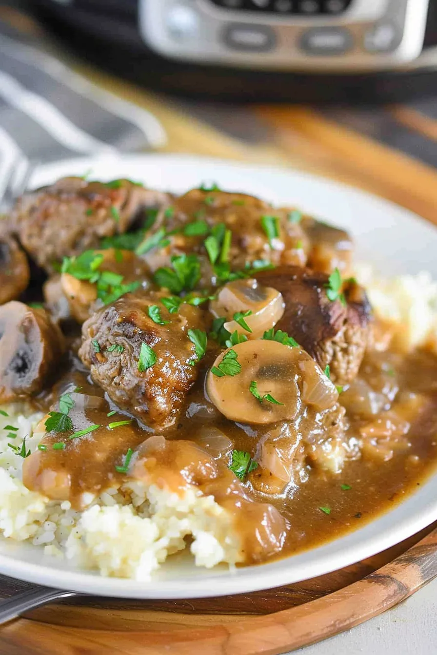 Slow Cooker Savory Salisbury Steak