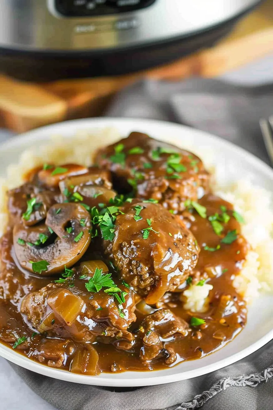 Slow Cooker Savory Salisbury Steak