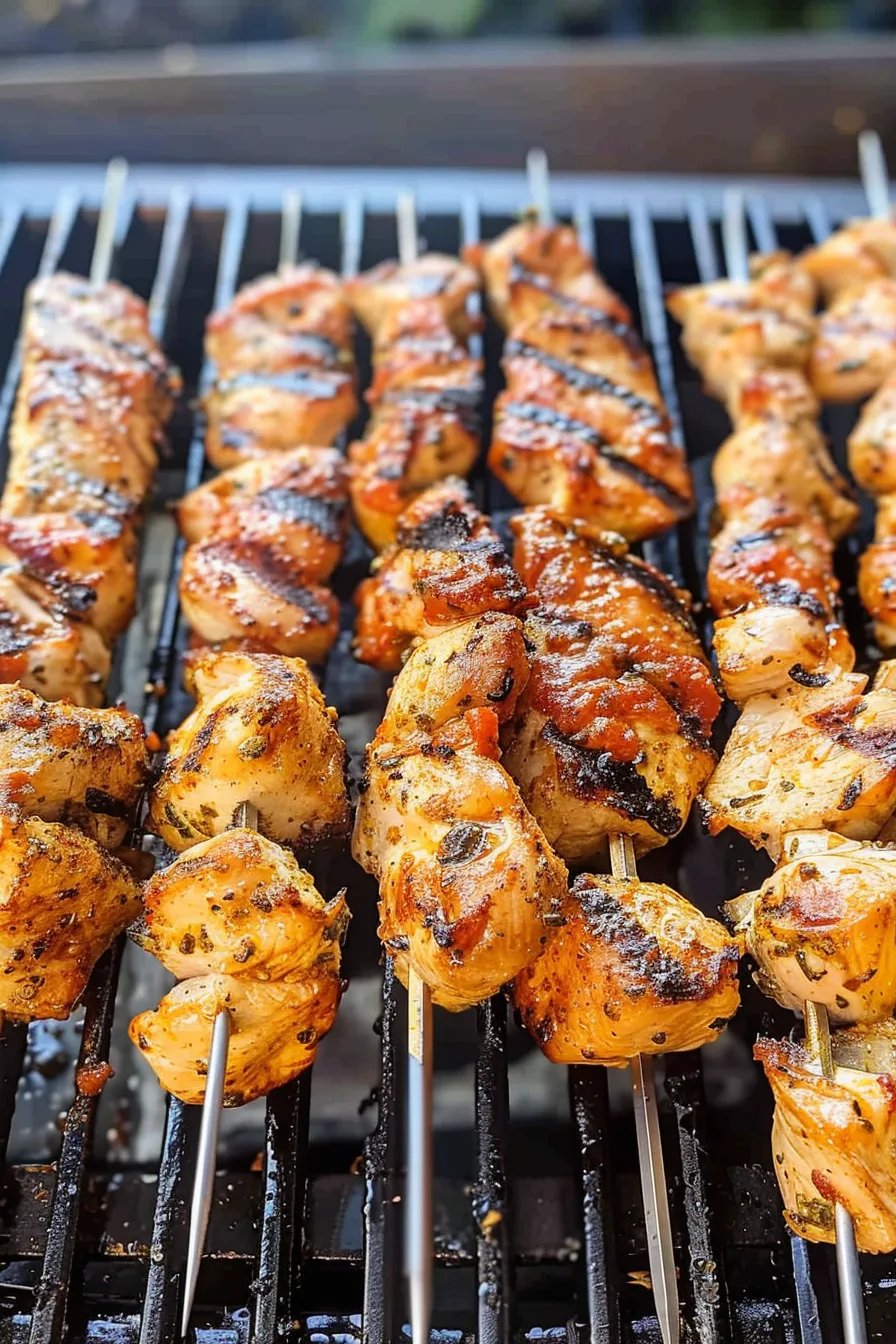 Spicy Parmesan-Garlic Chicken Skewers