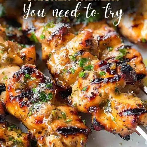 Spicy Parmesan-Garlic Chicken Skewers