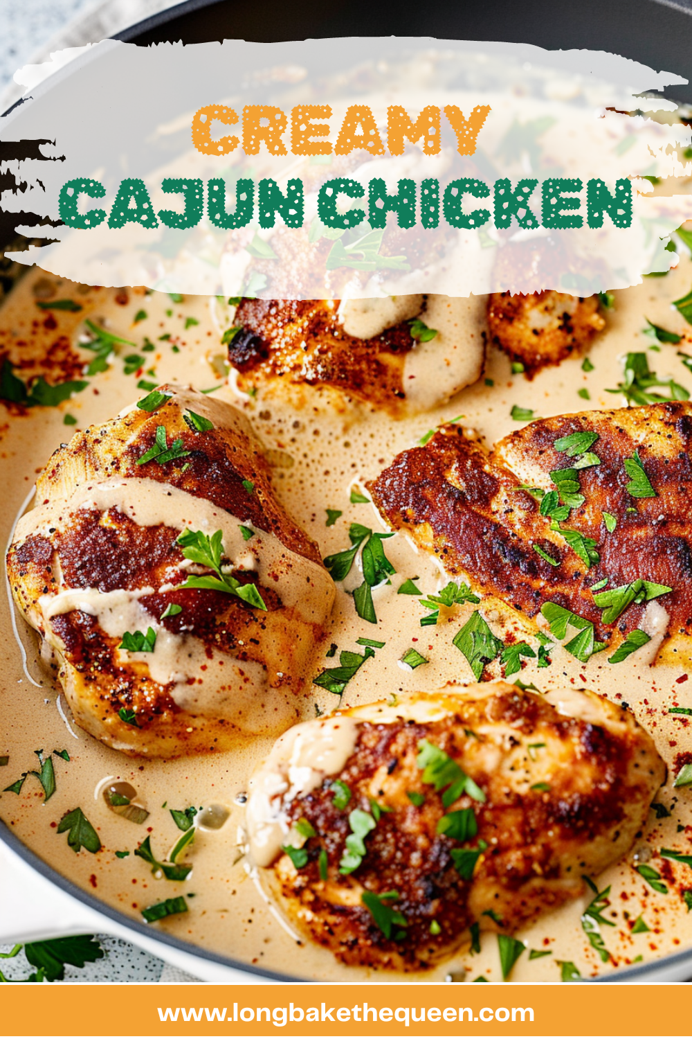 Delicious Creamy Cajun Chicken on a plate