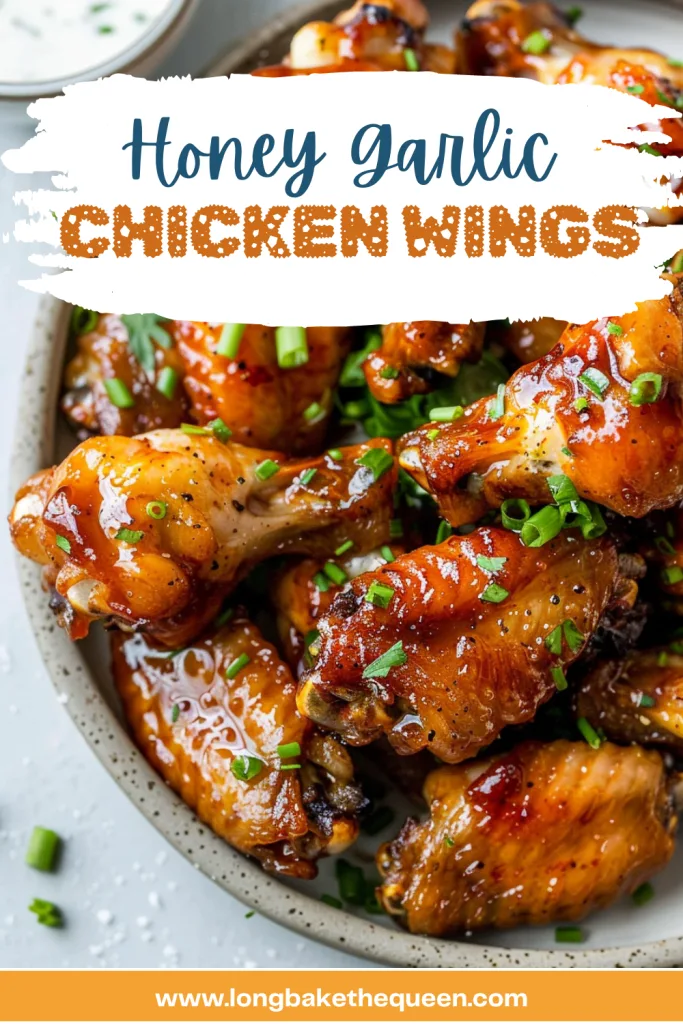 Delicious Honey Garlic Chicken Wings on a plate