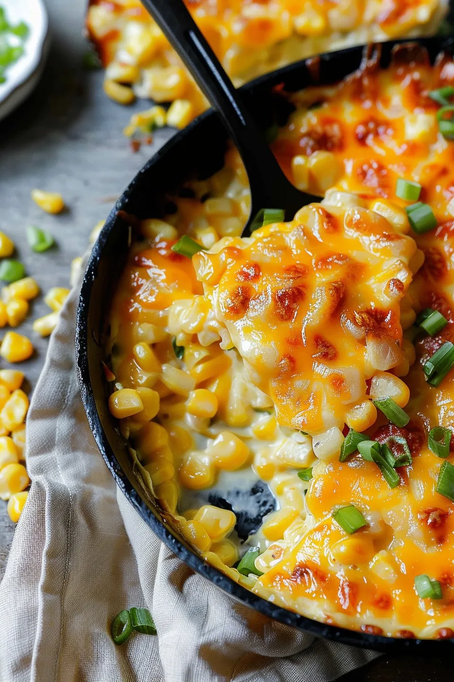 Delicious Korean Corn Cheese in a skillet