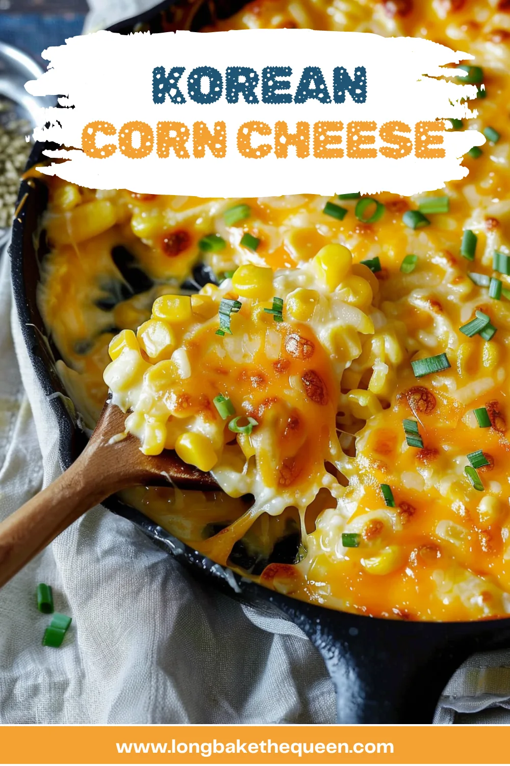 Delicious Korean Corn Cheese in a skillet