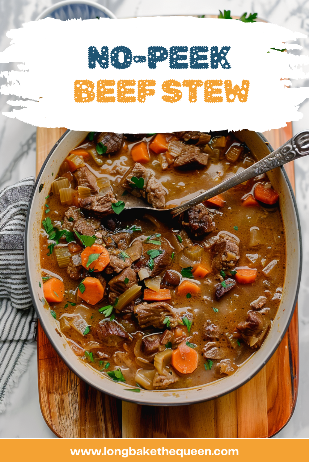 Delicious No-Peek Beef Stew in a bowl
