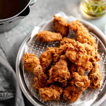 Golden Southern Fried Chicken on a plate