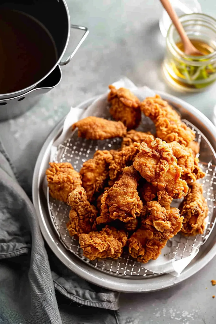 Golden Southern Fried Chicken on a plate