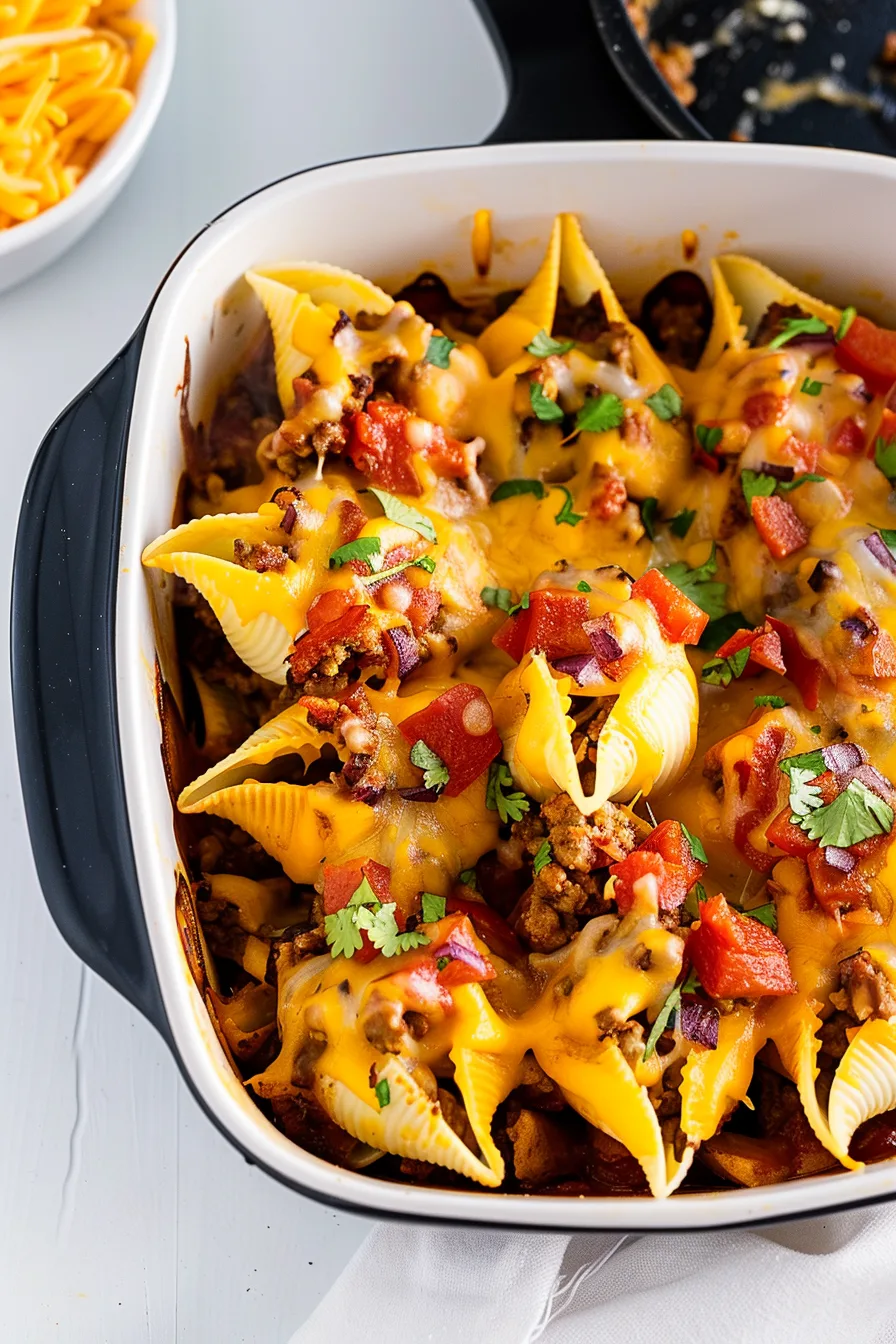 Hearty and cheesy Taco Stuffed Shells