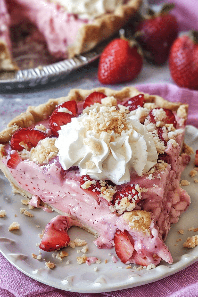 Strawberry Shortcake Freezer Pie