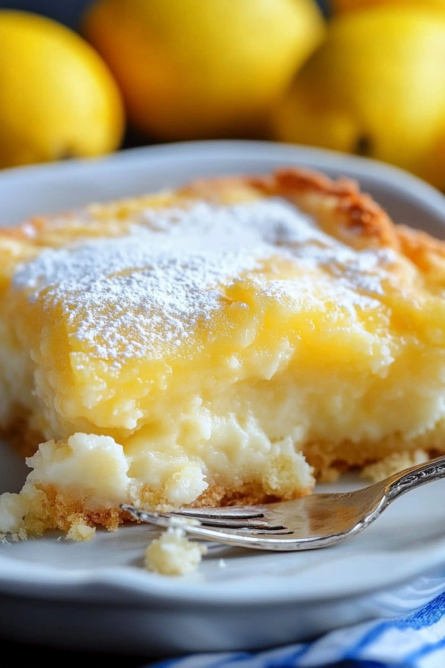 Slice of Lemon Cream Cake served