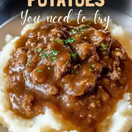 Table setup with Beef Gravy Potatoes meal